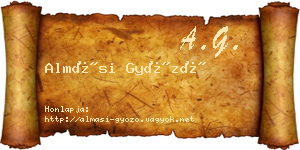 Almási Győző névjegykártya
